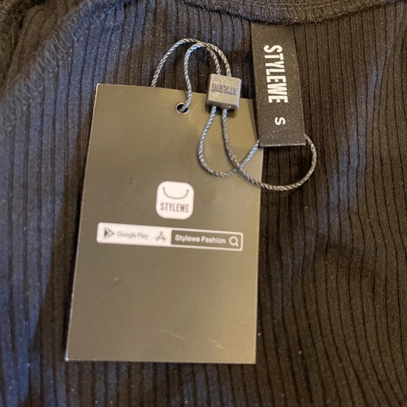 NEW! Stylewe Black Full Zip Ribbed High Neck Cardigan Silver Trim. NWT! - Picture 13 of 15